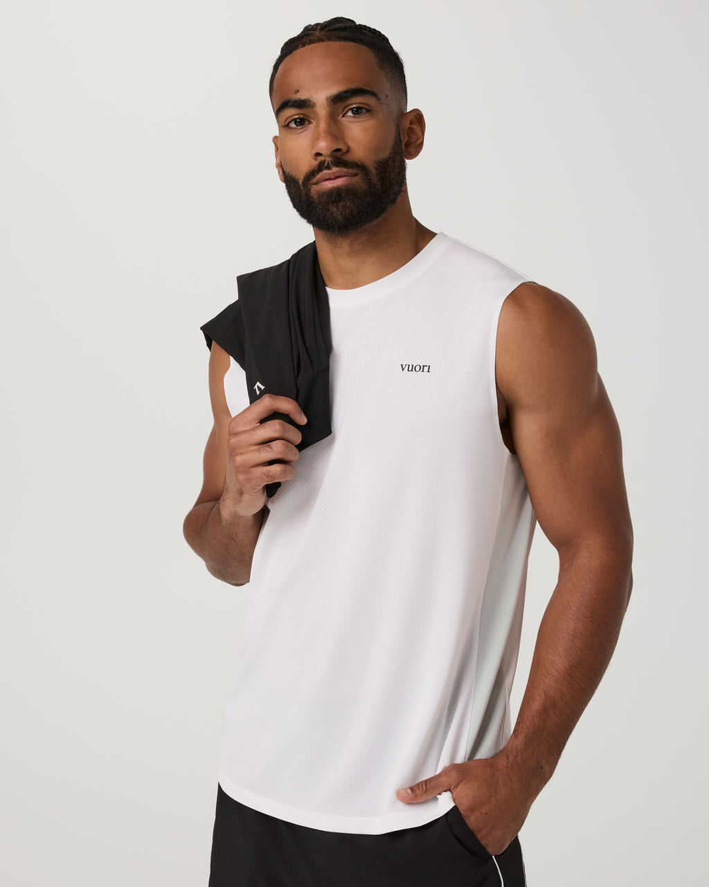 Sleeveless Viewpoint Muscle Tank 2.0 | White/Breeze