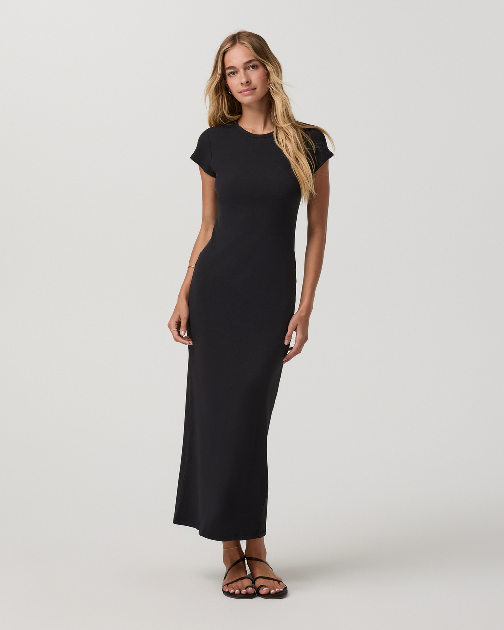 Rib Tee Dress | Black