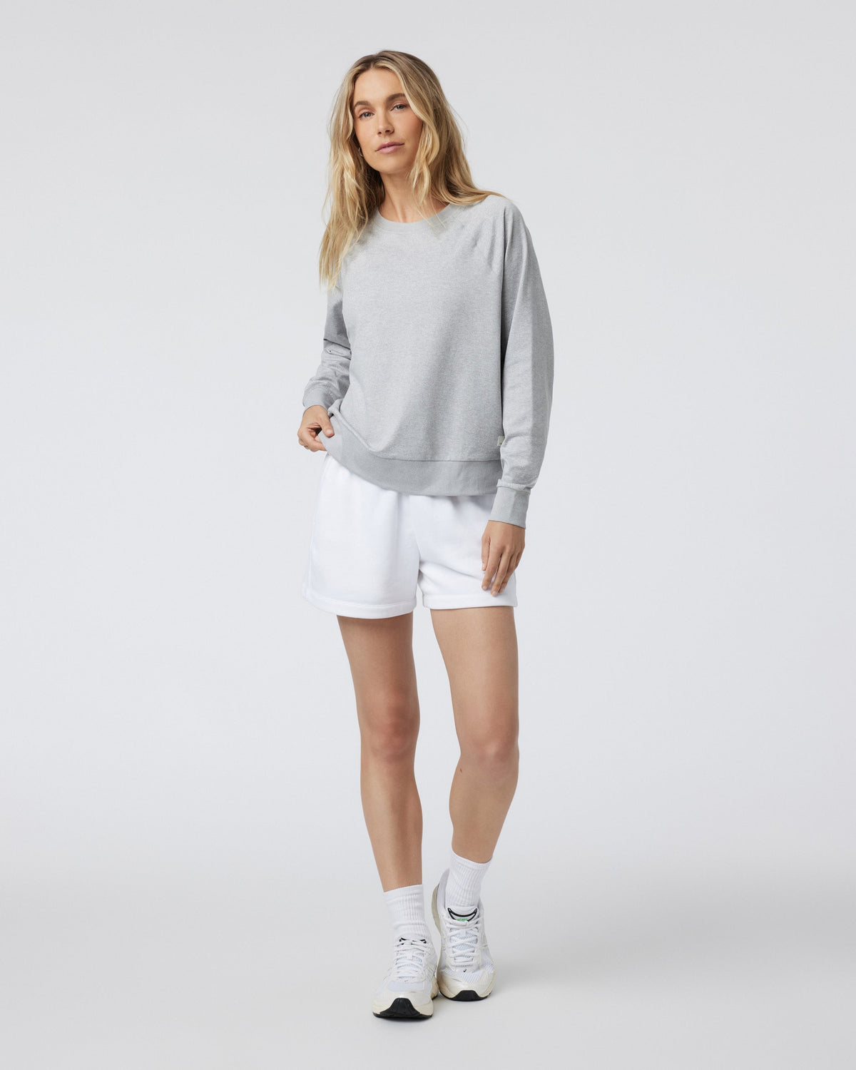 Long-Sleeve Halo Crew | Pale Grey Heather